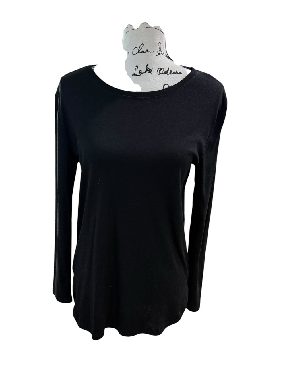 Herou Split-Hem Long-Sleeve Tunic Top Black Size Small